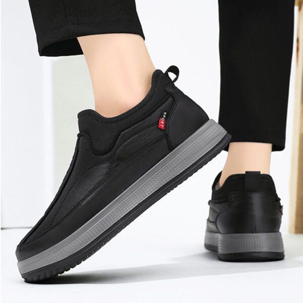 Winter Warm Fleece Snow Boots Round-toed Platform Ankle Boot Fashion Simple Non-slip Flat Cotton Shoes Men - Image 3