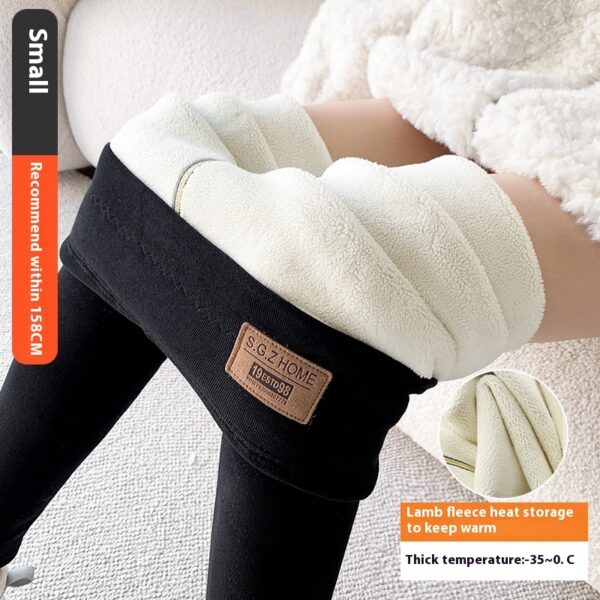 Women's Winter Fleece-lined Extra Thick Lambswool Cotton Leggings - Image 8