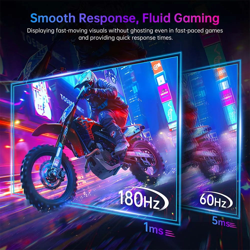 KTC H24F8 Gaming Monitor, 23.8'' 1920*1080 16:9 Fast IPS Screen, 180Hz Refresh Rate, 1ms Response Time, 1000:1 Contrast Ratio