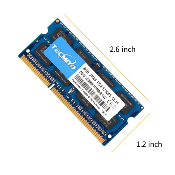 High Quality Tecmiyo Laptop Memory Ram 16GB ( 2X 8GB ) DDR3 1600MHz PC3-12800S 2RX8 SODIMM 1.5V Non-ECC Notebook  Memoria - Blue - Image 4