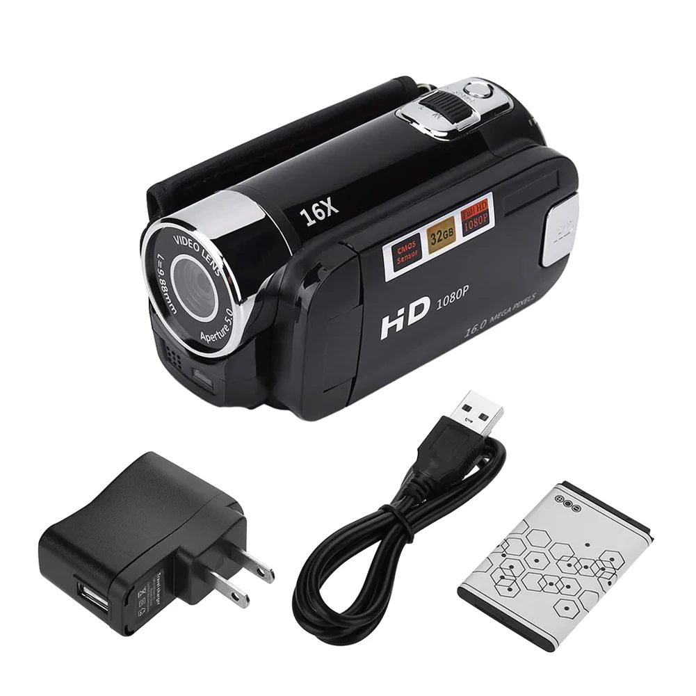 1080P Full Hd 16MP DV Camcorder Digital Video Camera 16M 16x Optical Zoom Camera for Videos Shooting Recording Camera