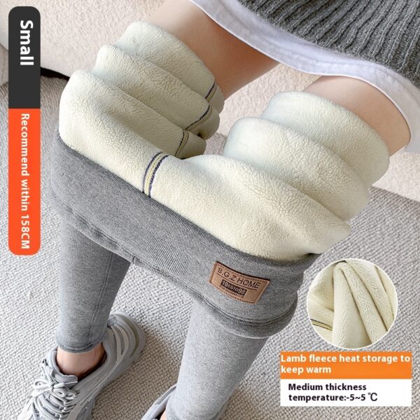 Women's Winter Fleece-lined Extra Thick Lambswool Cotton Leggings - Image 6