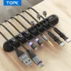 Organizador de cables magnético 3-en-1 con caja, enrollador de silicona y clips