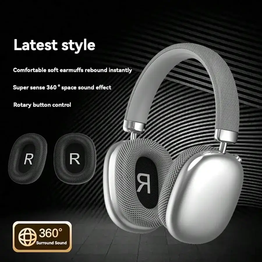 Cascos Bluetooth 5.4 cómodos con orejeras acolchadas y batería de 12 horas