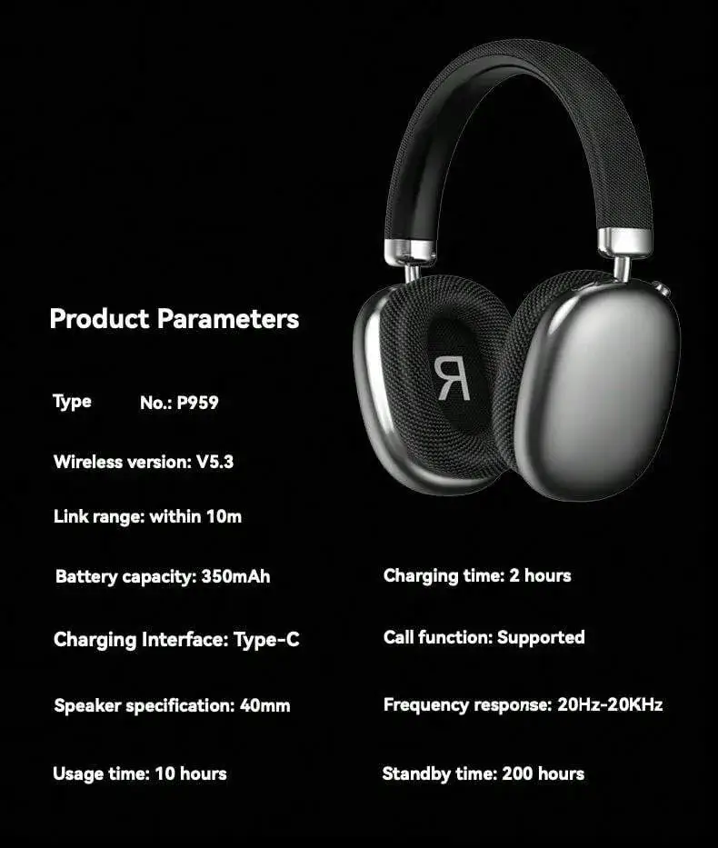 Auriculares tipo diadema Premium con graves profundos y conexión estable